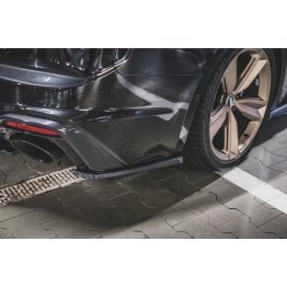 Накладки сплиттеры боковые на задний бампер на Audi RS5 B9 рестайл